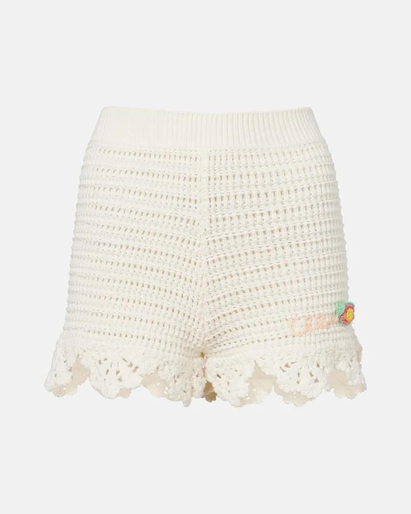 Chloé Chloé Shorts aus Häkelstrick Weiß