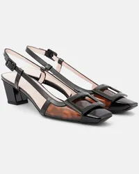 Roger Vivier Slingback-Pumps Belle Vivier 45 aus Lackleder Schwarz