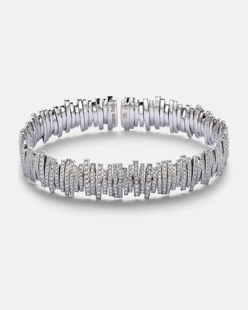 Suzanne Kalan Armband Classic Medium aus 18kt Weissgold mit Diamanten Silber