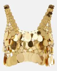 Paco Rabanne Cropped-Top Golden Sparkle Assembly mit Pailletten Gold