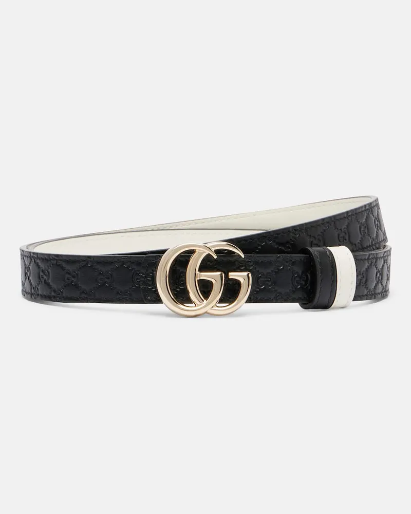 Gucci Wendbarer Gürtel Double G aus Leder Multicolor