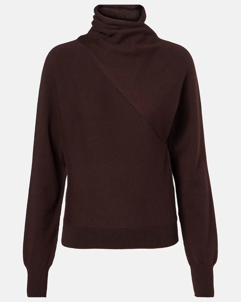 Tom Ford Rollkragenpullover aus Kaschmir und Baumwolle Braun