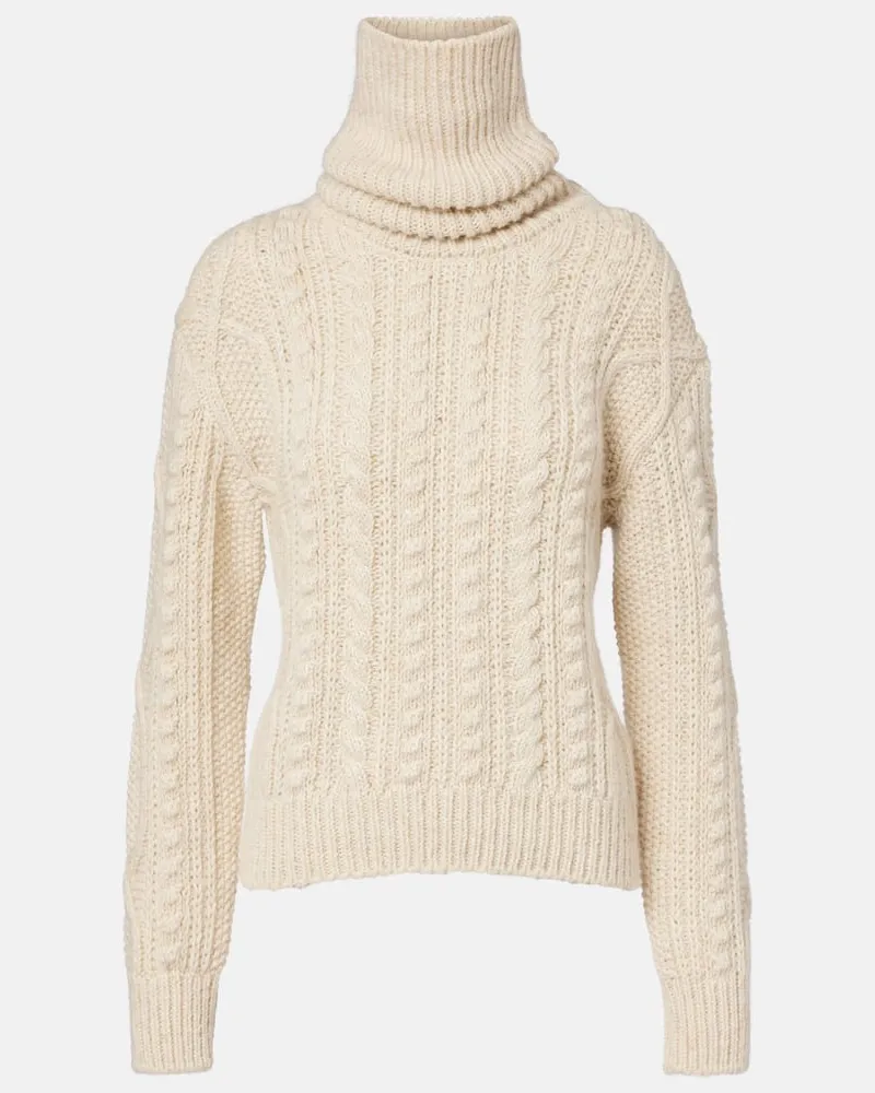 Moncler Rollkragenpullover aus einem Wollgemisch Weiß