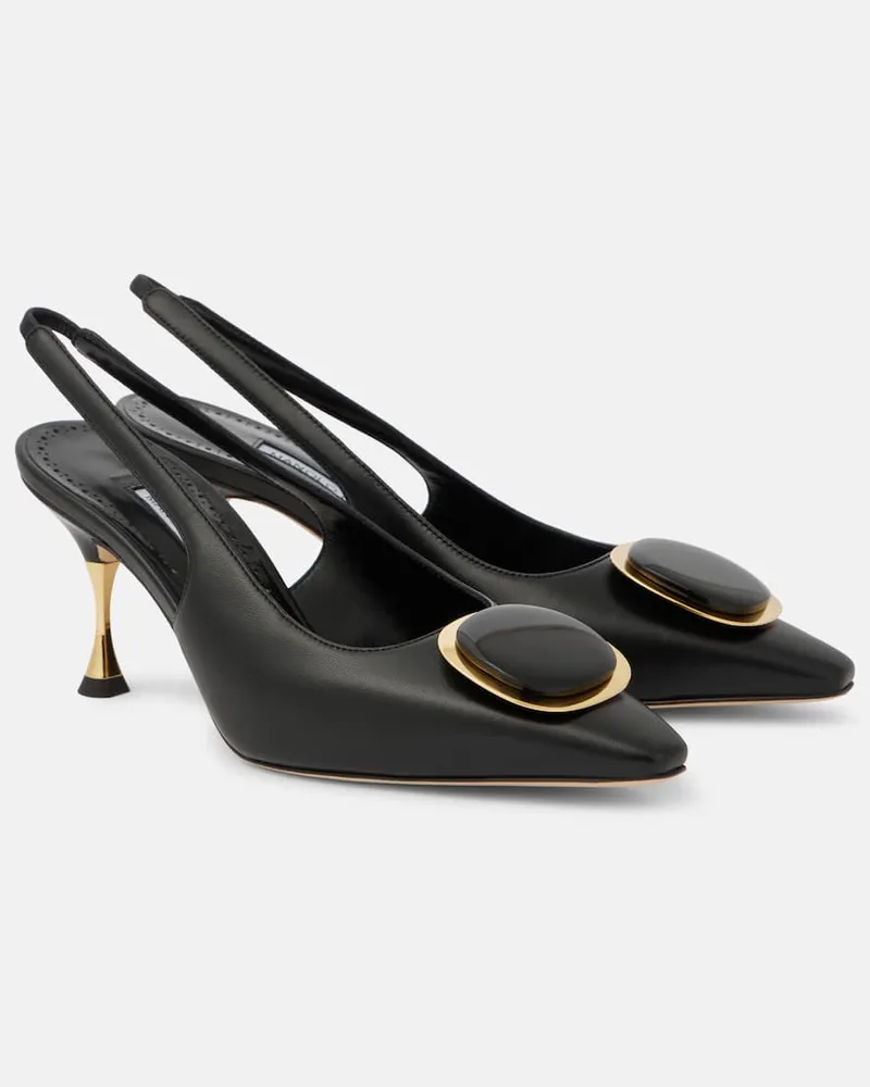 Manolo Blahnik Slingback-Pumps Chiaran 70 aus Leder Schwarz