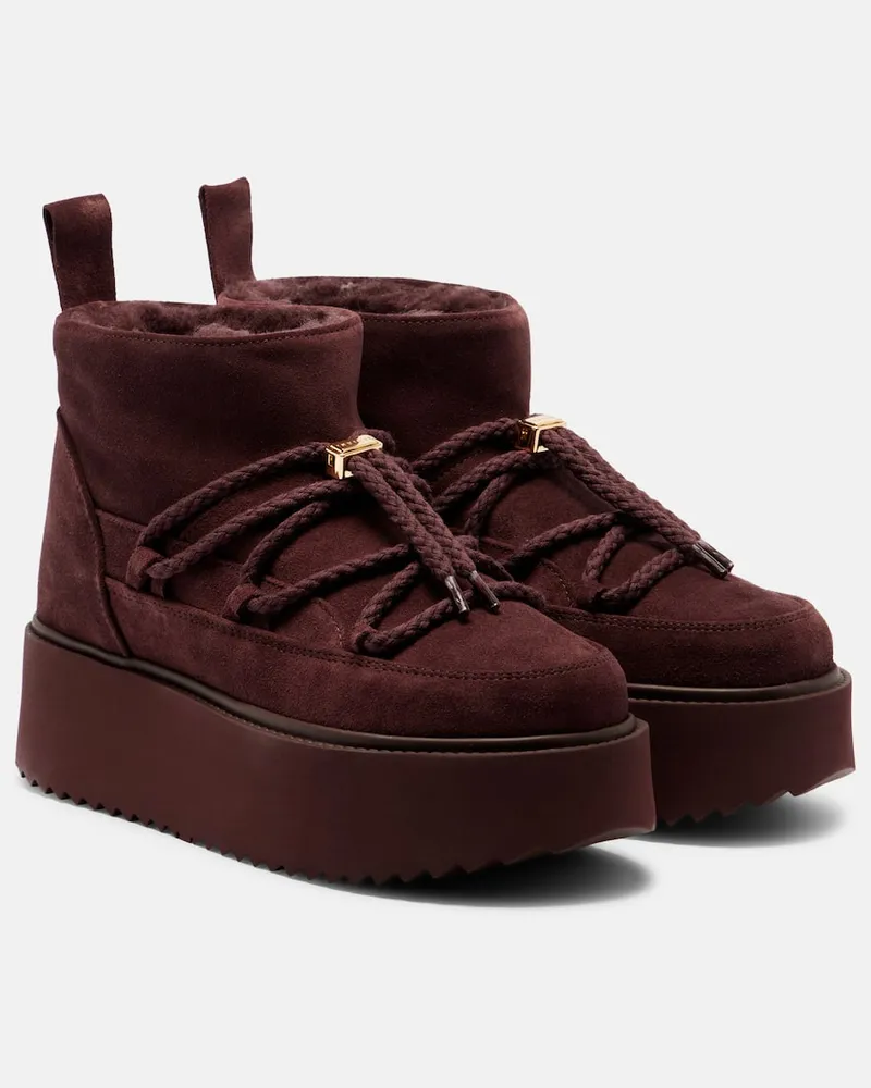 INUIKII Schneestiefel Classic Low aus Veloursleder Burgund