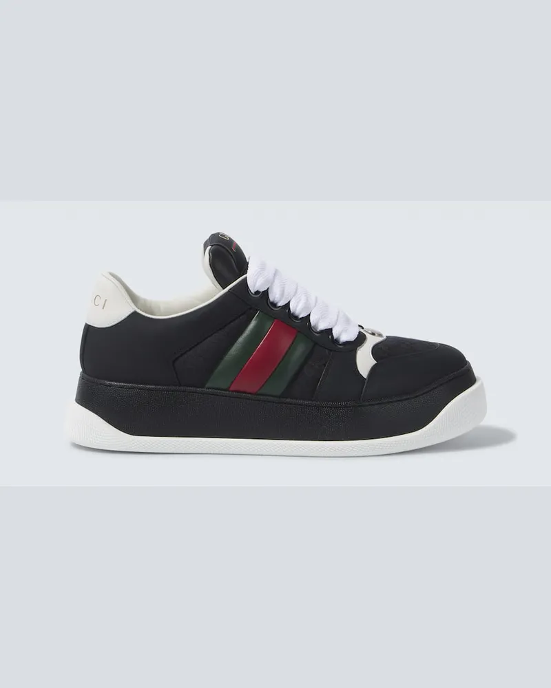 Gucci Sneakers Screener GG aus Canvas und Leder Schwarz
