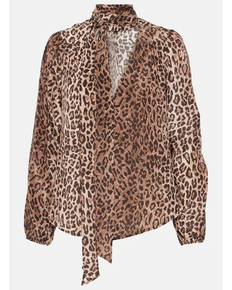 RIXO Bedruckte Bluse Moss aus Seide Multicolor