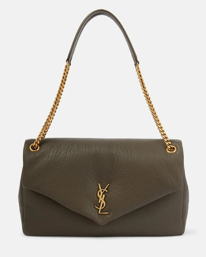 Saint Laurent Schultertasche Calypso Large aus Leder Grün