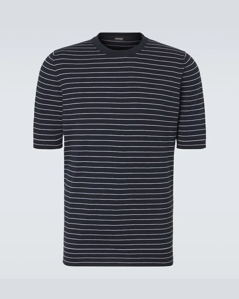 Kiton T-Shirt aus Baumwolle Blau