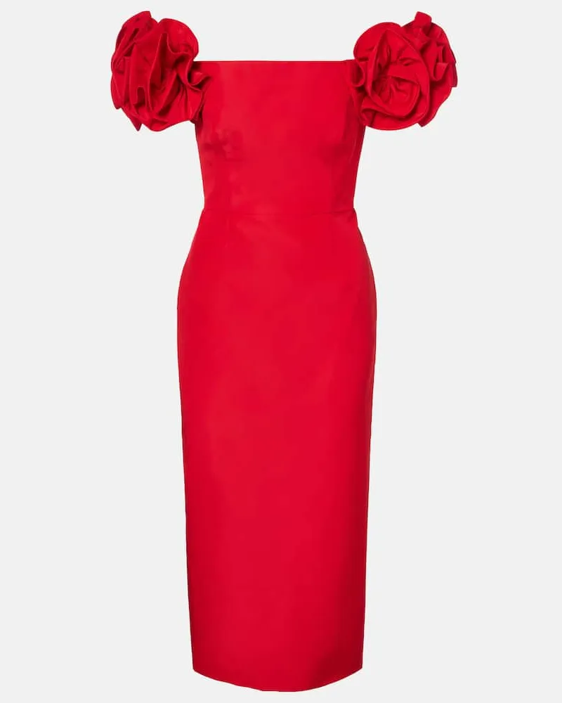 Carolina Herrera New York Off-Shoulder-Cocktailkleid aus Seide Rot