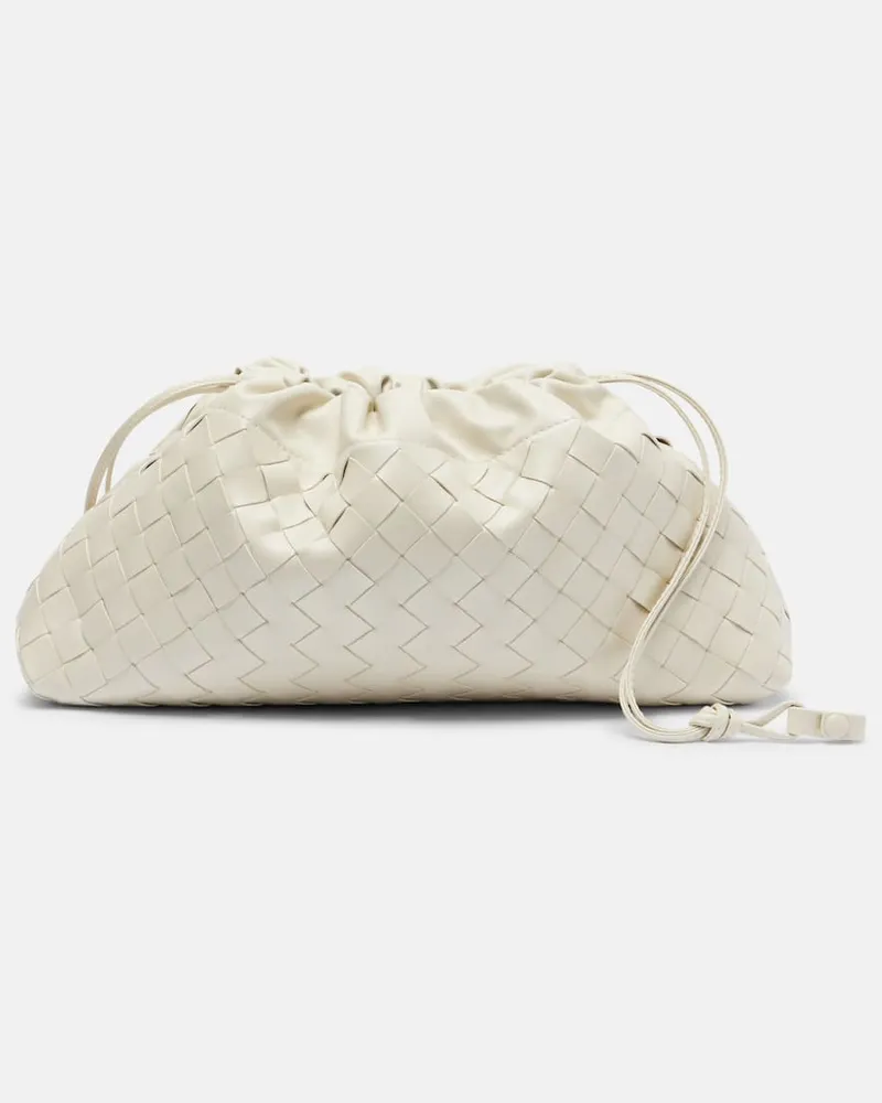 Bottega Veneta Schultertasche Dustbag Notte aus Leder Weiß