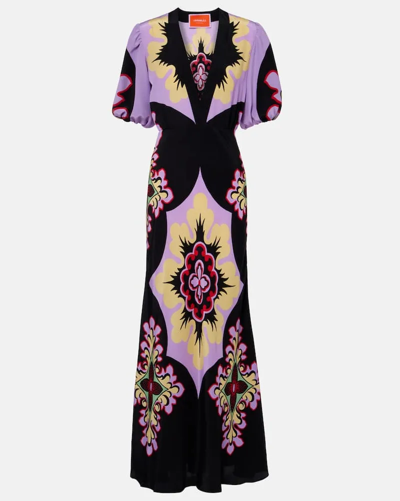 La DoubleJ Maxikleid Marlene Placée aus Seide Multicolor