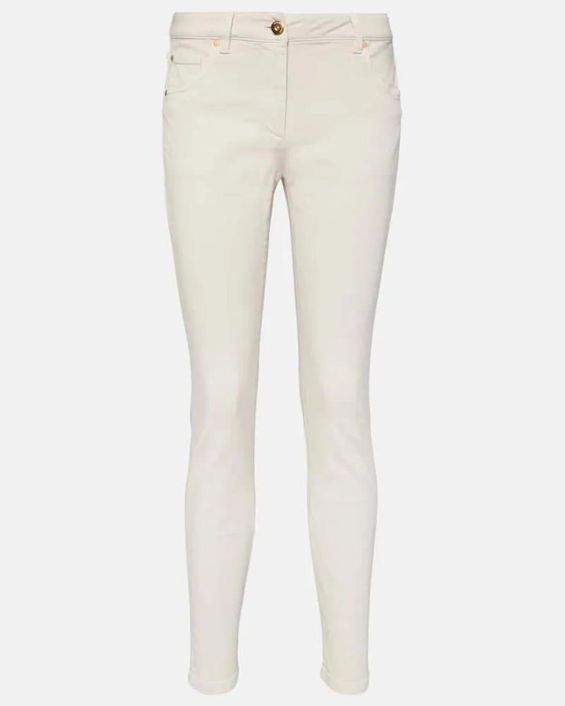 Brunello Cucinelli Mid-Rise Slim Jeans Weiã