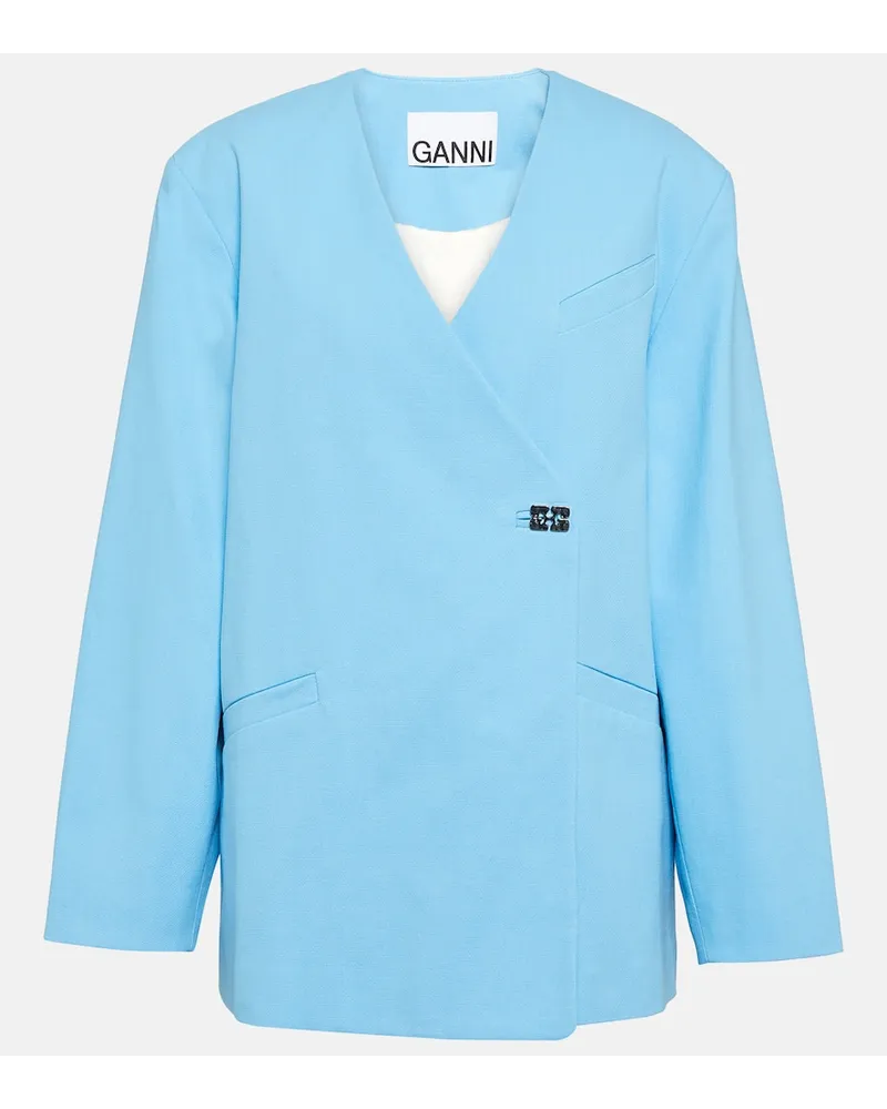 Ganni Blazer aus Baumwolle Blau