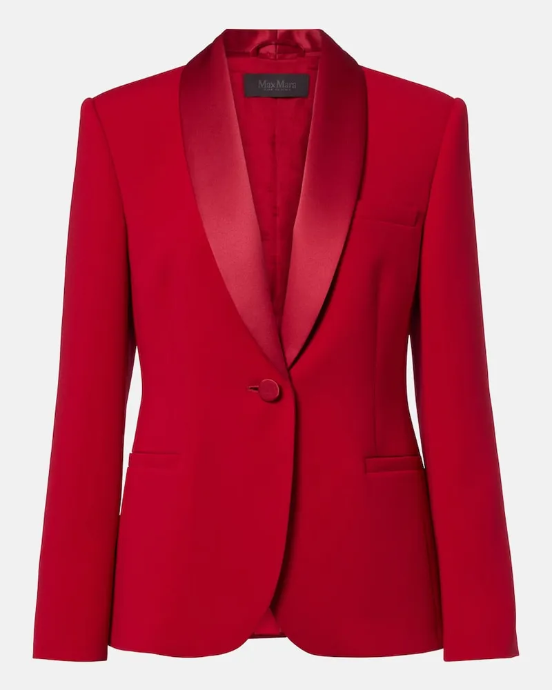 Max Mara Smokingjacke Scatola aus Cady Rot