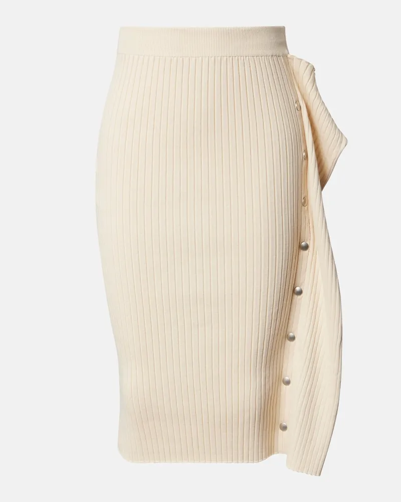 Stella McCartney Midirock aus Rippstrick Beige