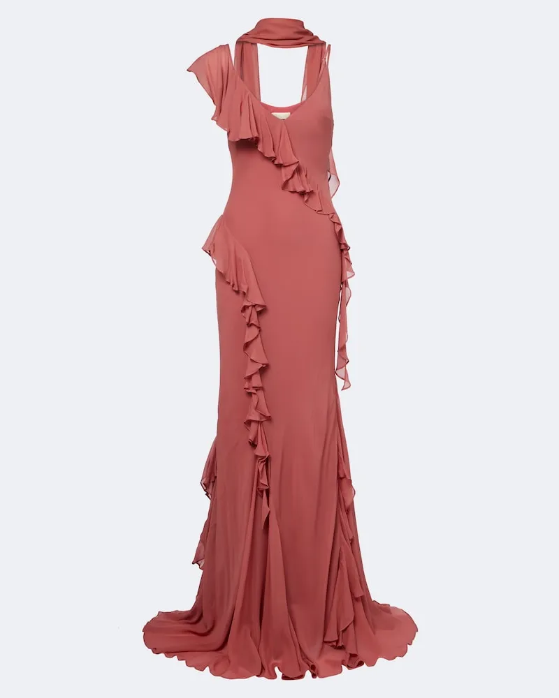 De La Vali Robe Mayara aus Georgette Rosa