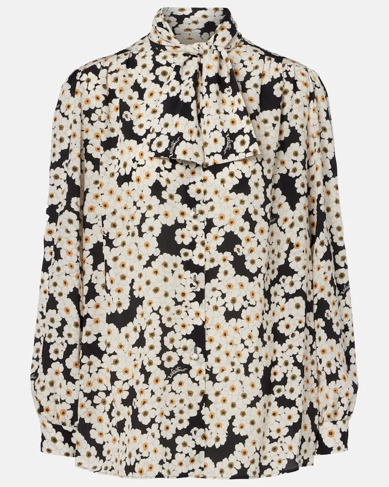 Valentino Garavani Hemd aus Seidensatin Schwarz