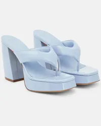 Gia Borghini Plateausandalen aus Lackleder Blau