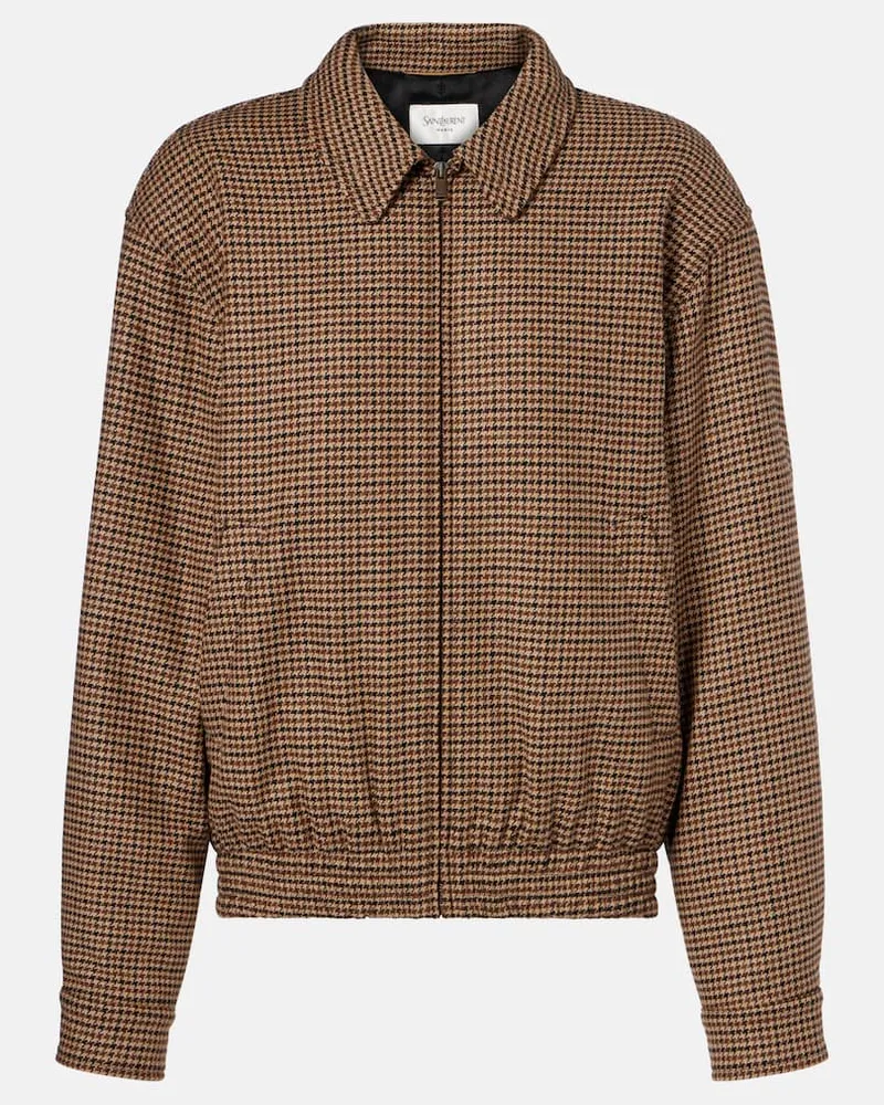 Saint Laurent Wattierte Jacke Braun