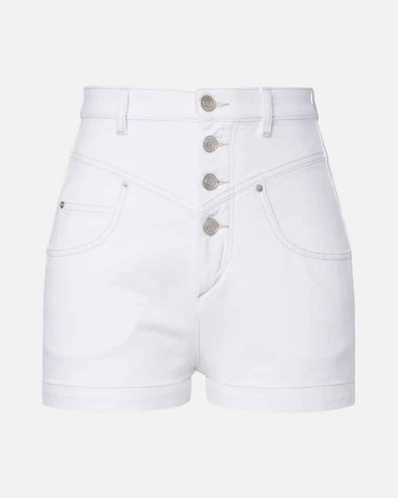 Isabel Marant High-Rise Jeansshorts Weiß