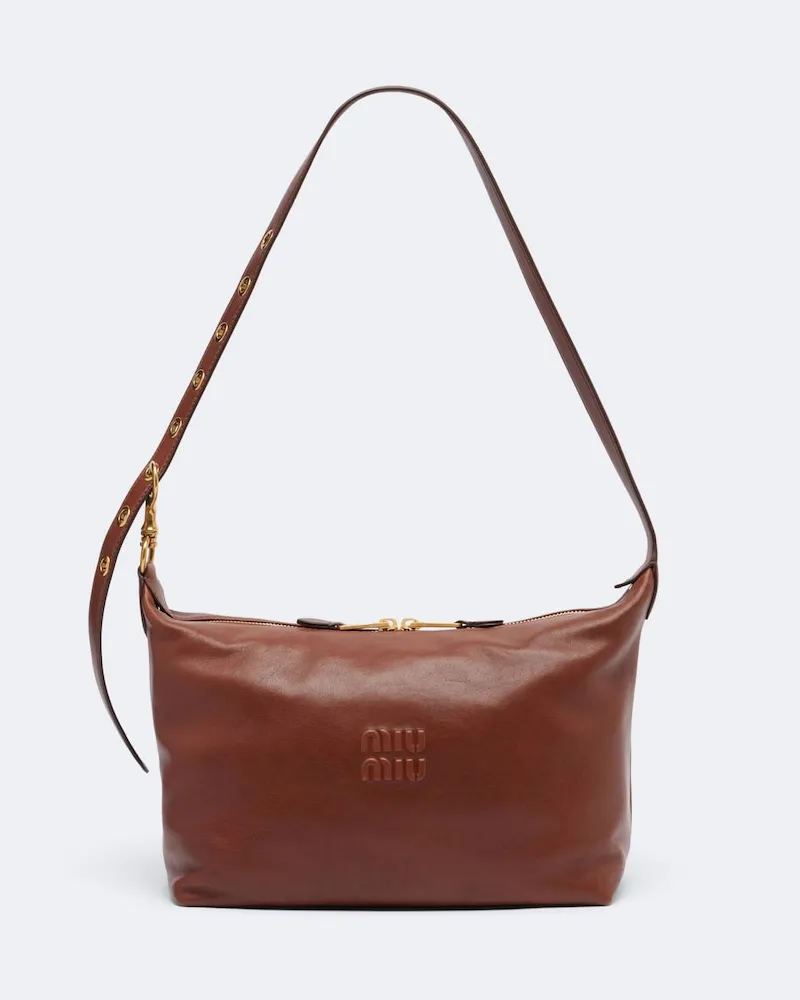 Miu Miu Schultertasche Spirit aus Leder Braun