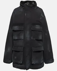 Balenciaga Parka aus Baumwoll-Ripstop Schwarz