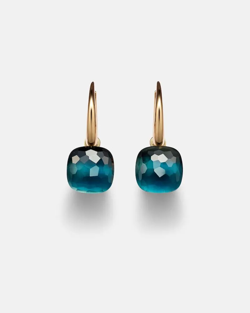 Pomellato Ohrringe Nudo Petit aus 18kt RosÃ©- und WeiÃgold mit London Blue Topas Pink