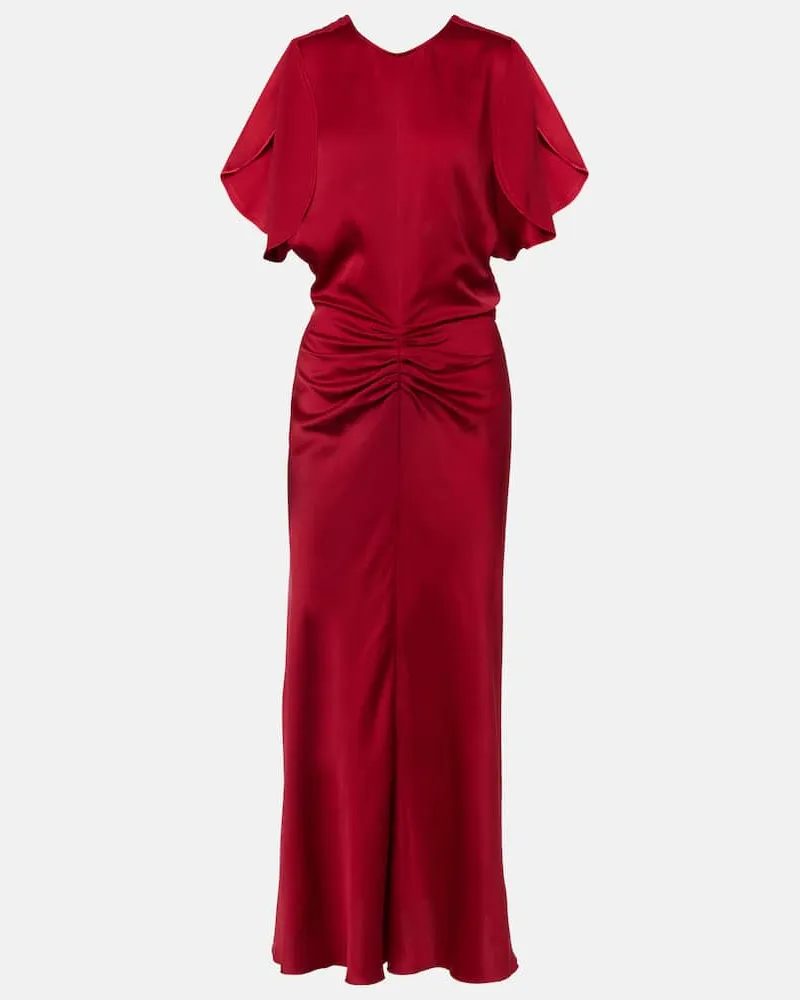 Victoria Beckham Midikleid aus Satin Rot