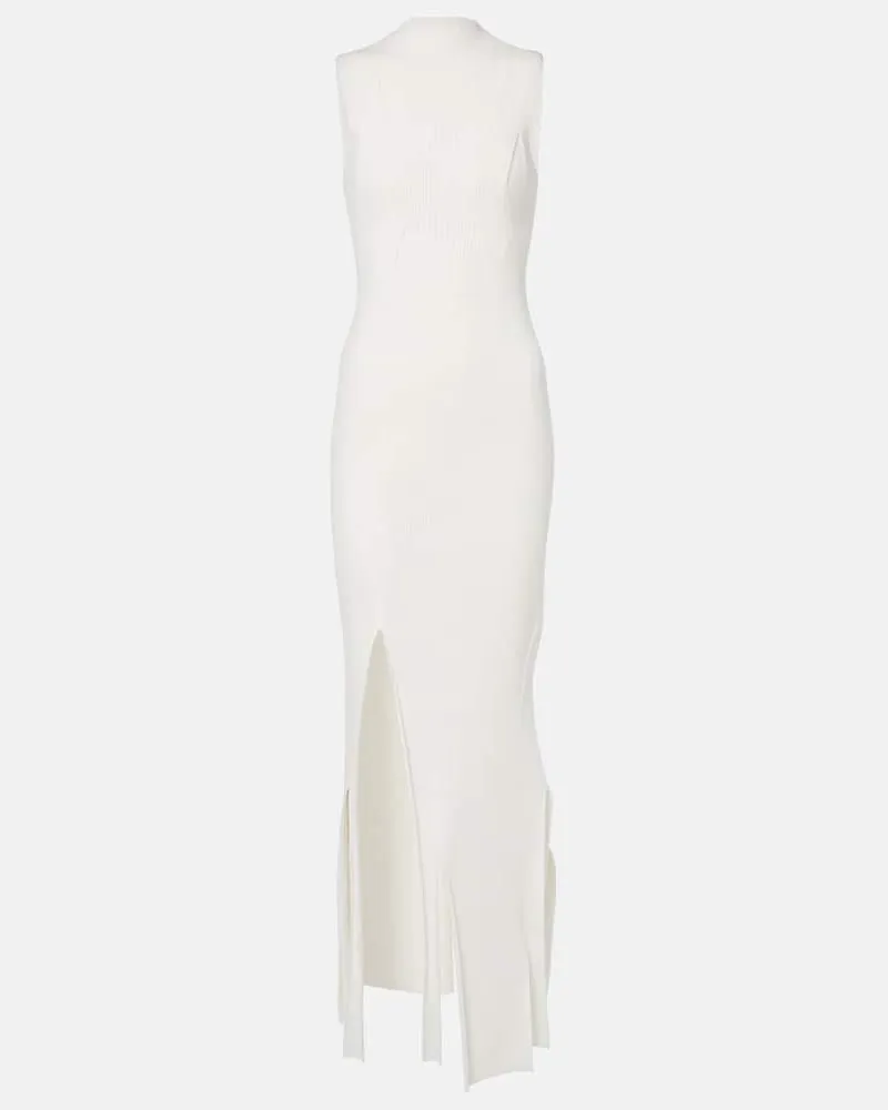Victoria Beckham Robe aus Rippstrick Weiß