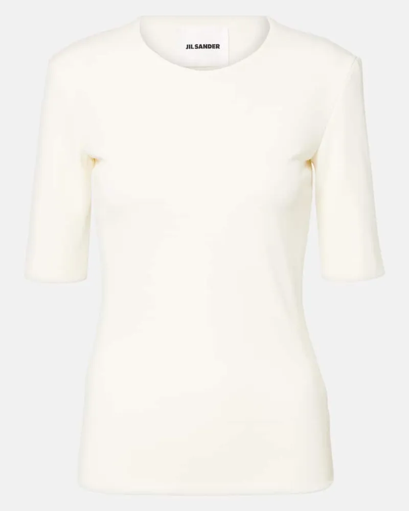 Jil Sander T-Shirt aus Jersey Beige