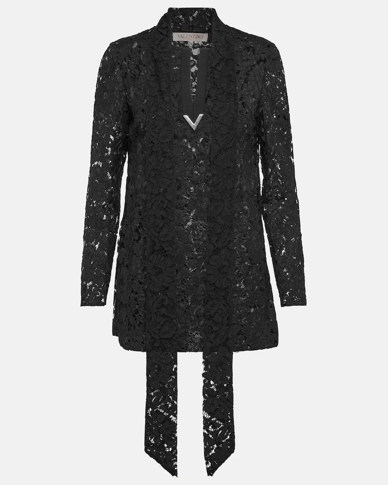 Valentino Garavani Top aus Guipure-Spitze Schwarz