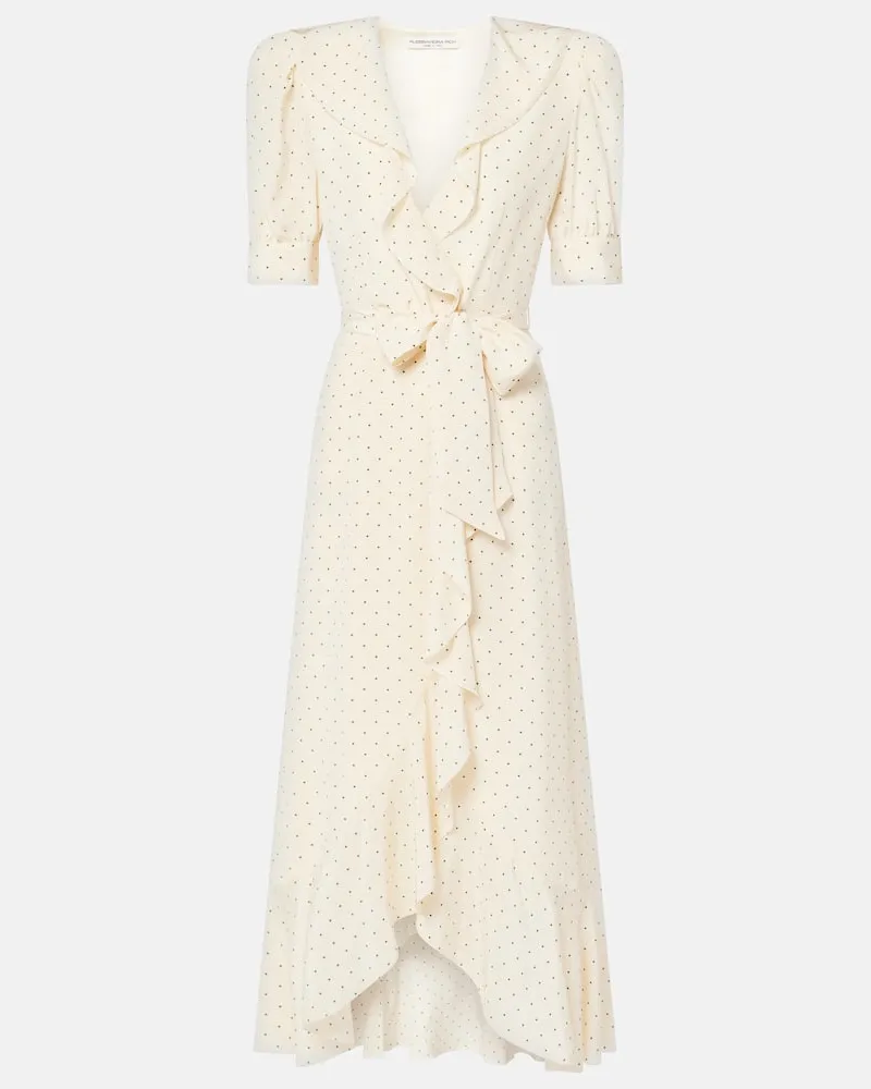 Alessandra Rich Wickelkleid aus Seide Neutral