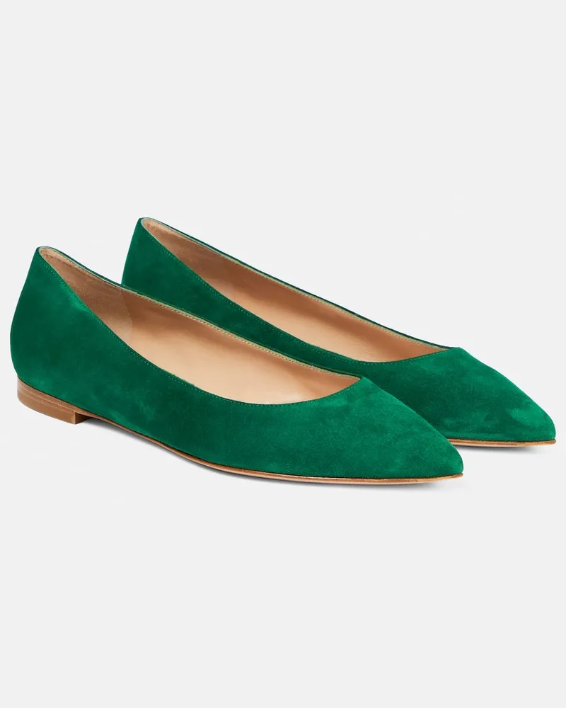 Gianvito Rossi Ballerinas Gianvito aus Veloursleder Grün
