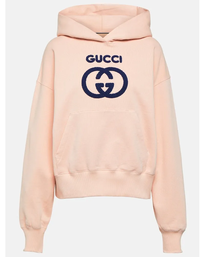 Gucci Hoodie GG aus Baumwoll-Jersey Pink