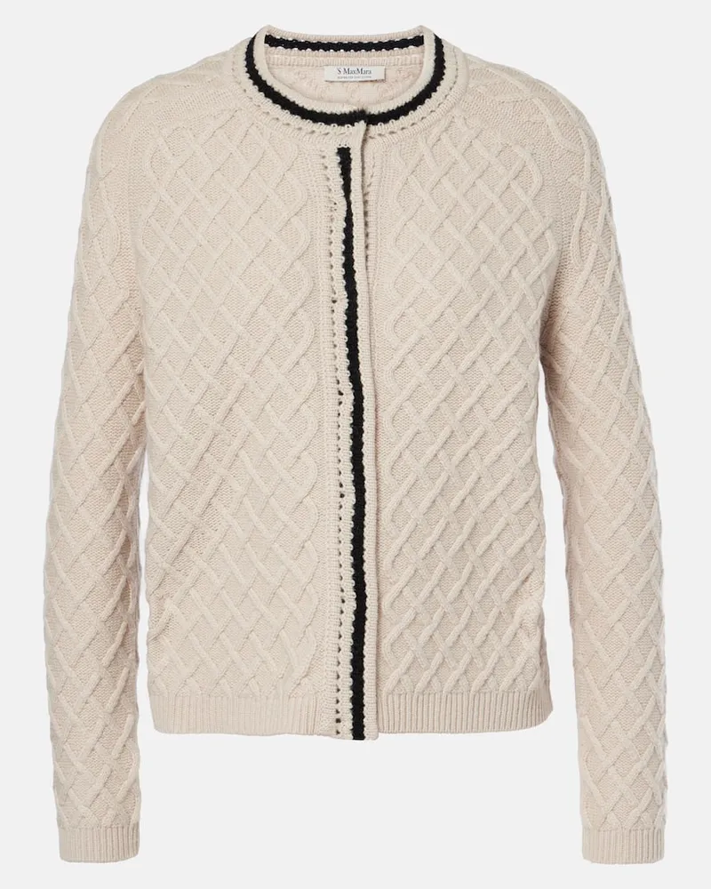 Max Mara Cardigan Baviera aus Wolle und Kaschmir Weiß