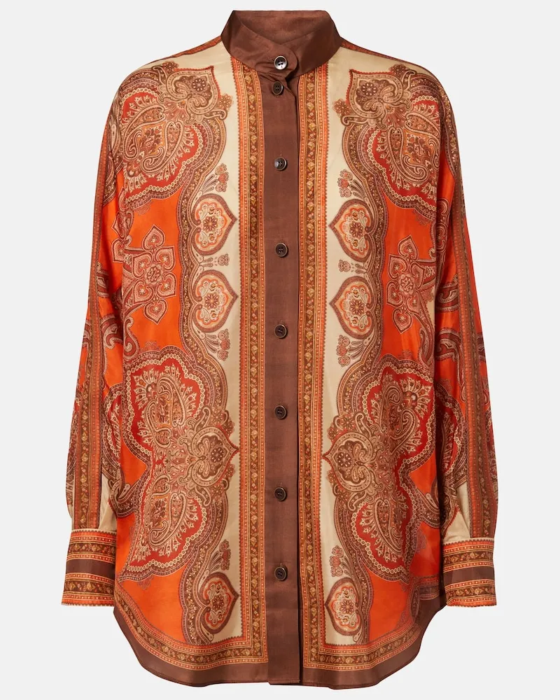 Zimmermann Hemd Mahon aus Seide Multicolor