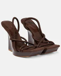 Gia Borghini Wedge-Sandalen Rosie 39 aus Leder Braun