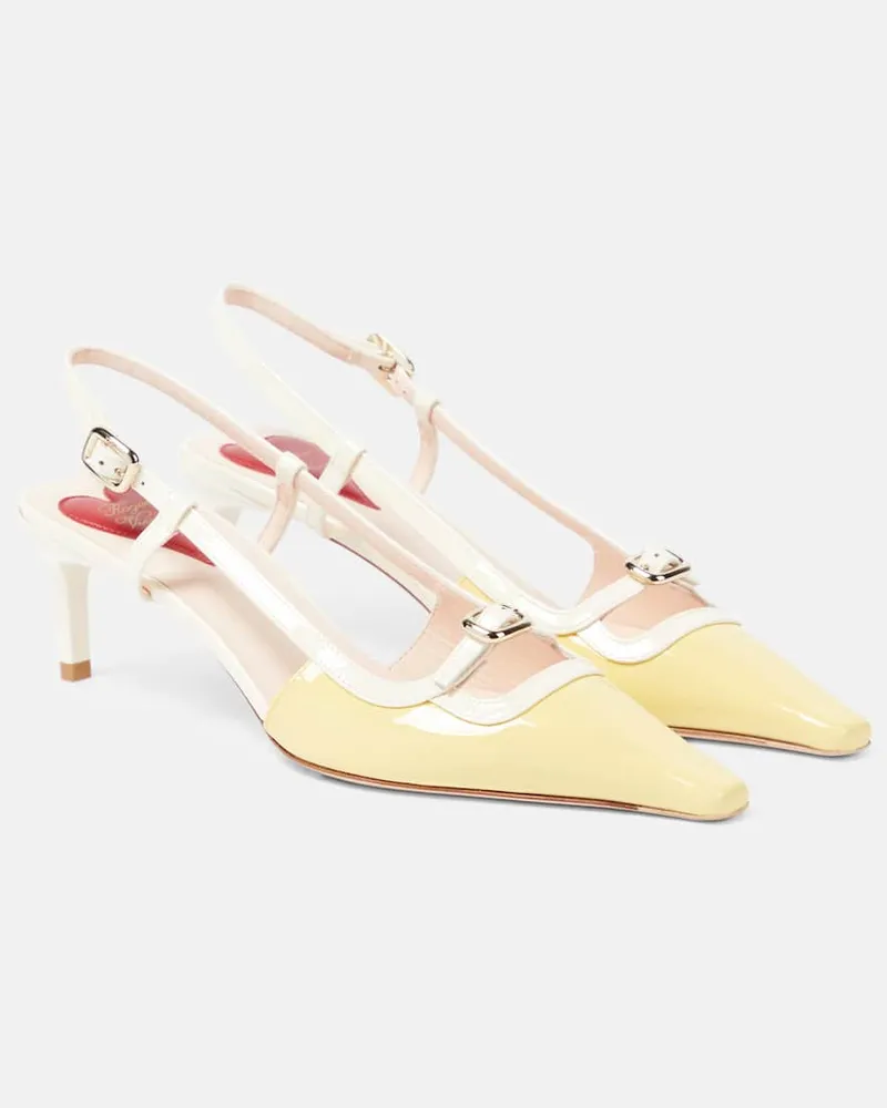 Roger Vivier Slingback-Pumps Viv’ Canard aus Lackleder Neutral