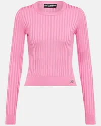 Dolce & Gabbana Cropped-Pullover aus Seide Pink