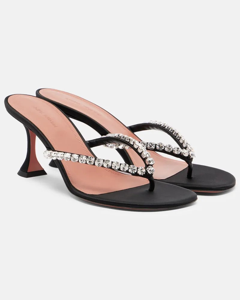 Amina Muaddi Sandalen Gigi aus Satin Schwarz