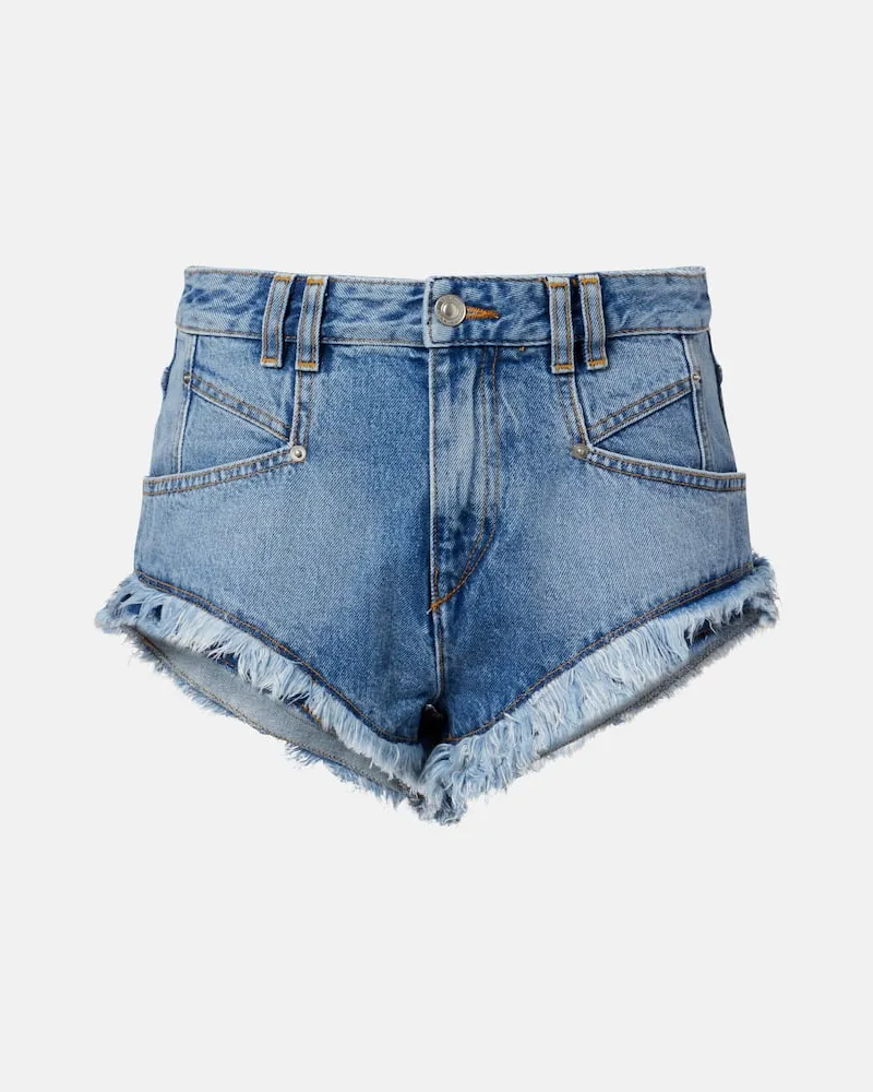 Isabel Marant High-Rise Jeansshorts Eneidala Blau