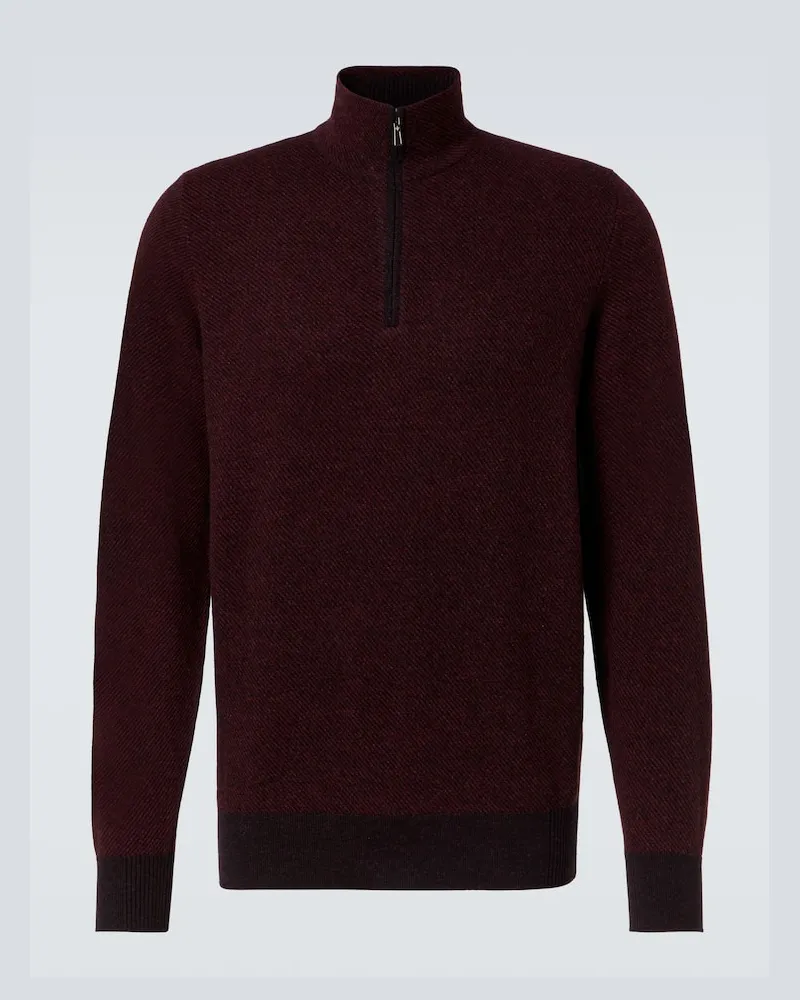 Loro Piana Pullover Roadster Mezzocollo aus Kaschmir Braun