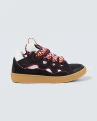 Lanvin Sneakers Curb aus Veloursleder Schwarz