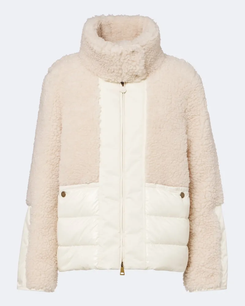Moncler Daunenjacke Glorieux mit Teddyfleece Beige