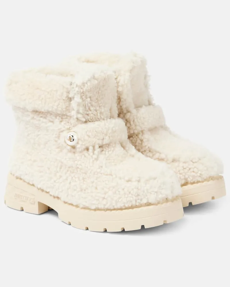 Jimmy Choo Ankle Boots Shea aus Shearling Weiã