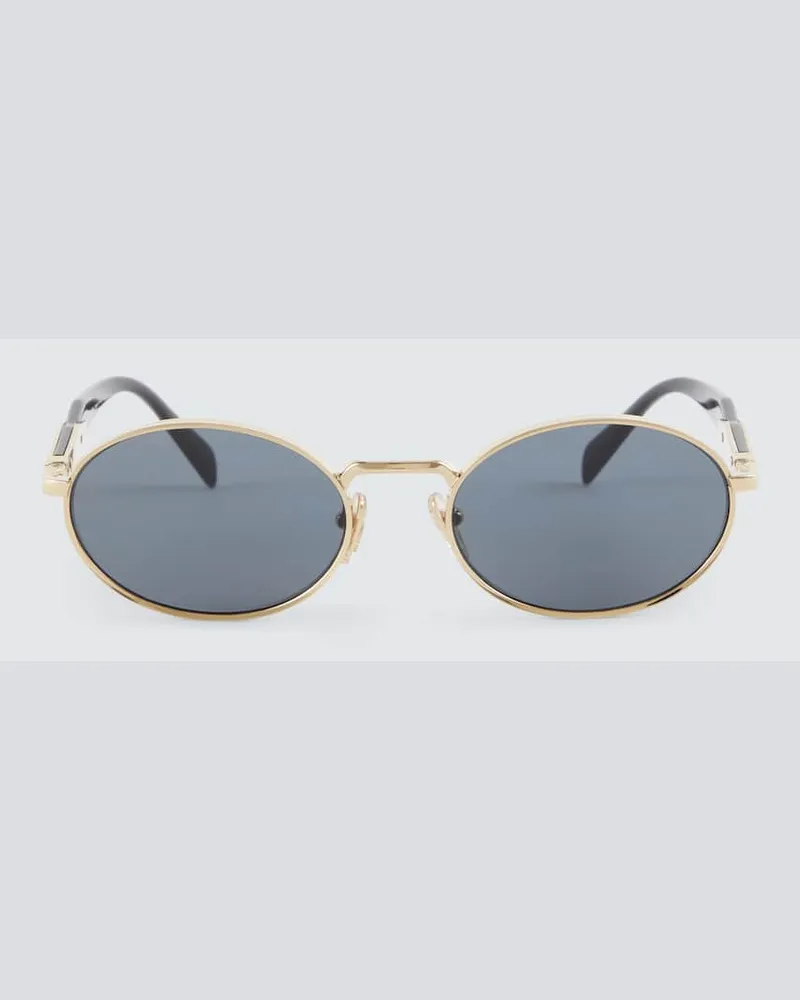 Prada Ovale Sonnenbrille Schwarz