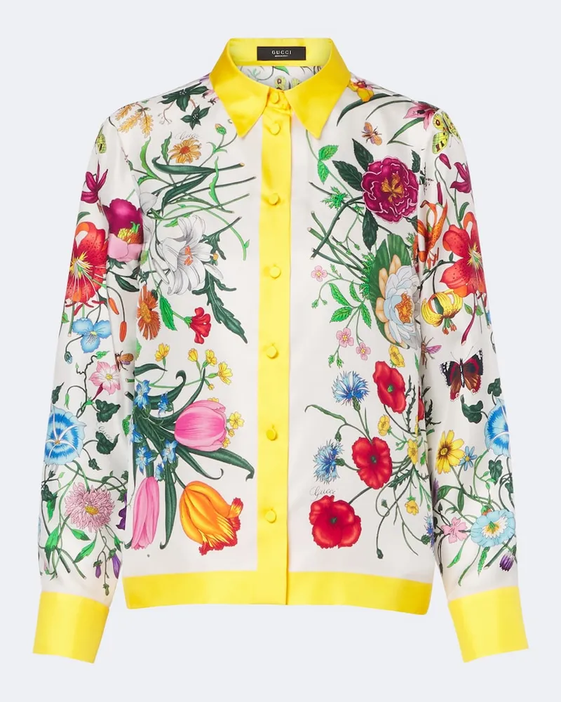 Gucci Hemd Gucci Flora aus Seide Multicolor