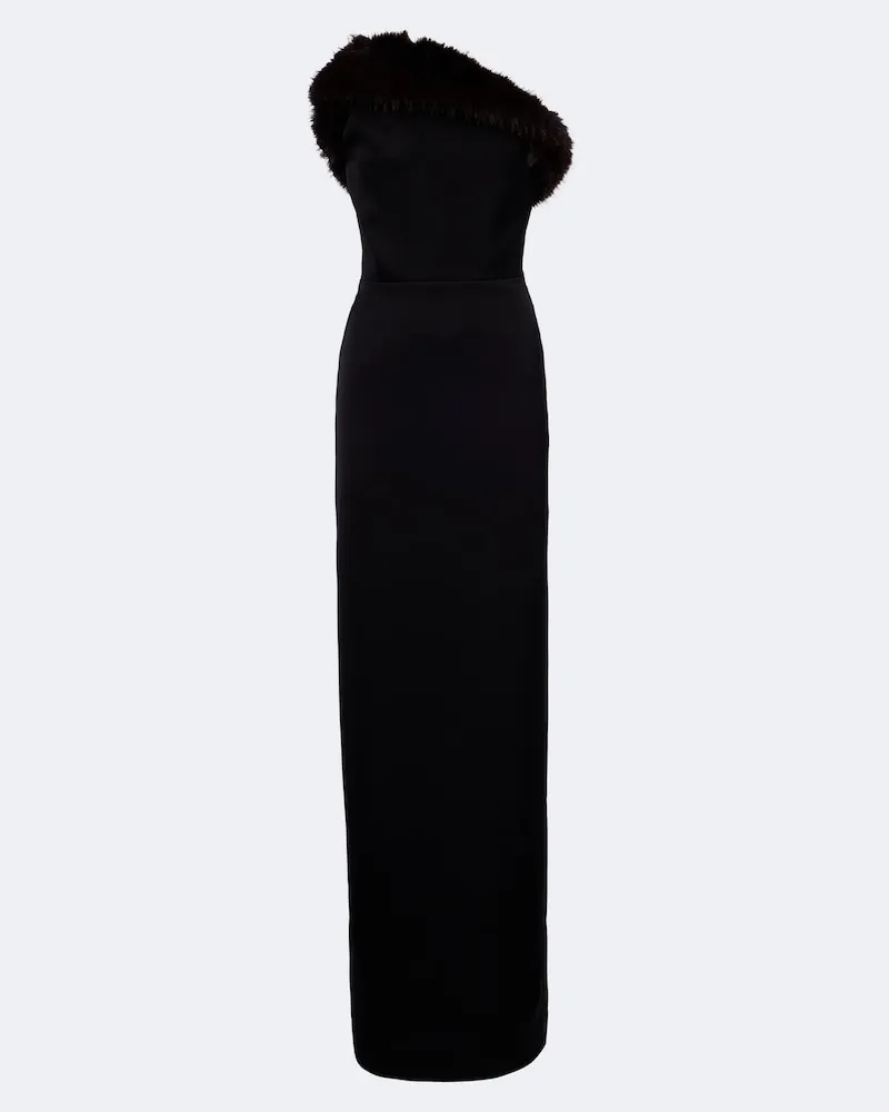 David Koma One-Shoulder-Bustier-Robe Schwarz