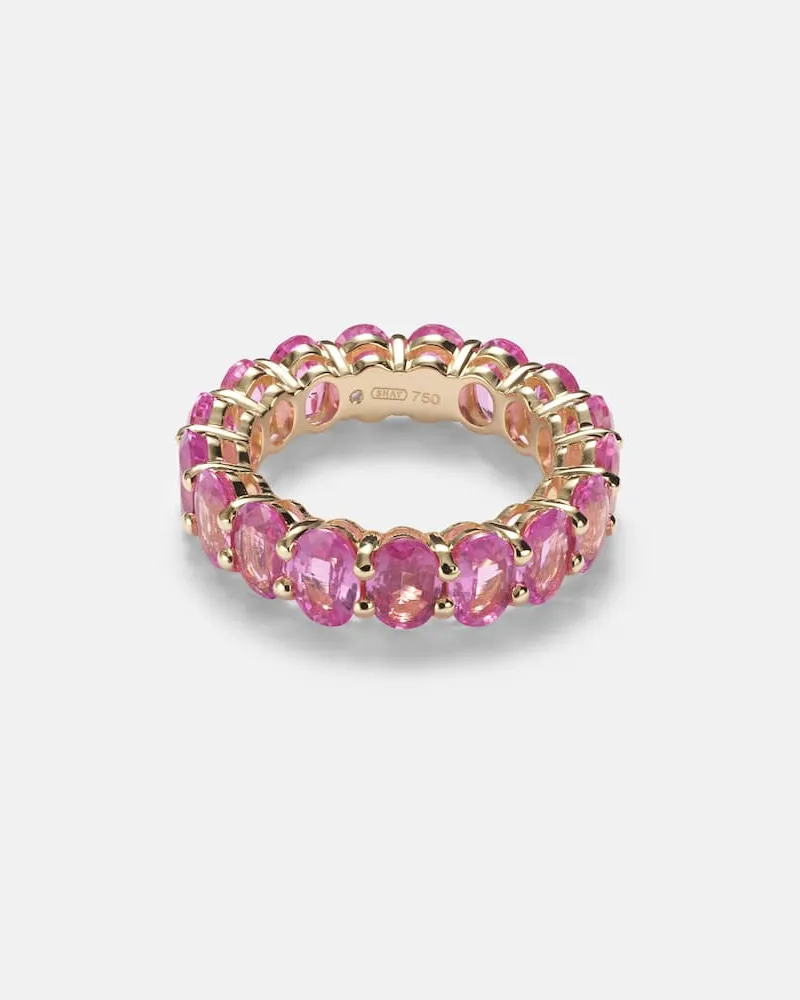 SHAY Ring aus 18kt Gelbgold mit Saphiren Rosa